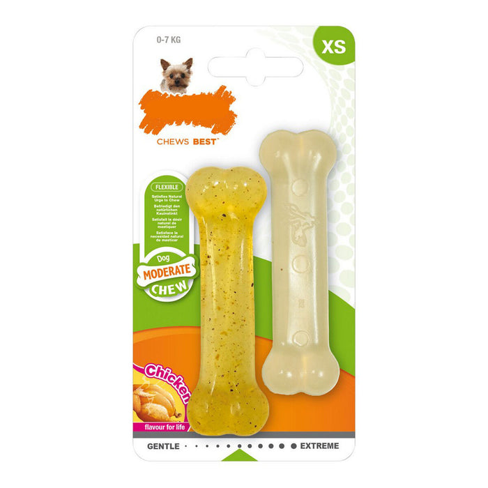 Giocattolo da mordere per cani Nylabone Moderate Chew Twin Termoplastico Pollo XS (2 pcs)