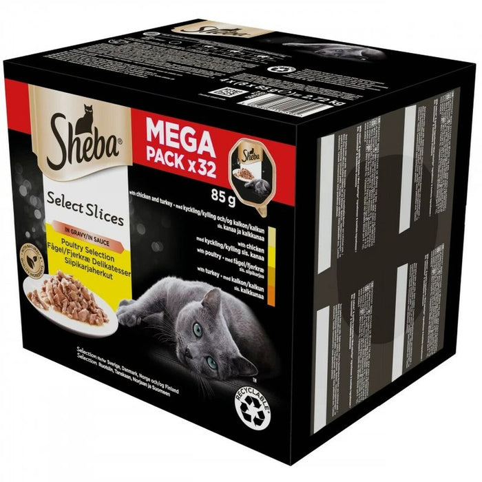 Cibo per gatti Sheba                                 Pollo Tacchino Uccelli 32 x 85 g