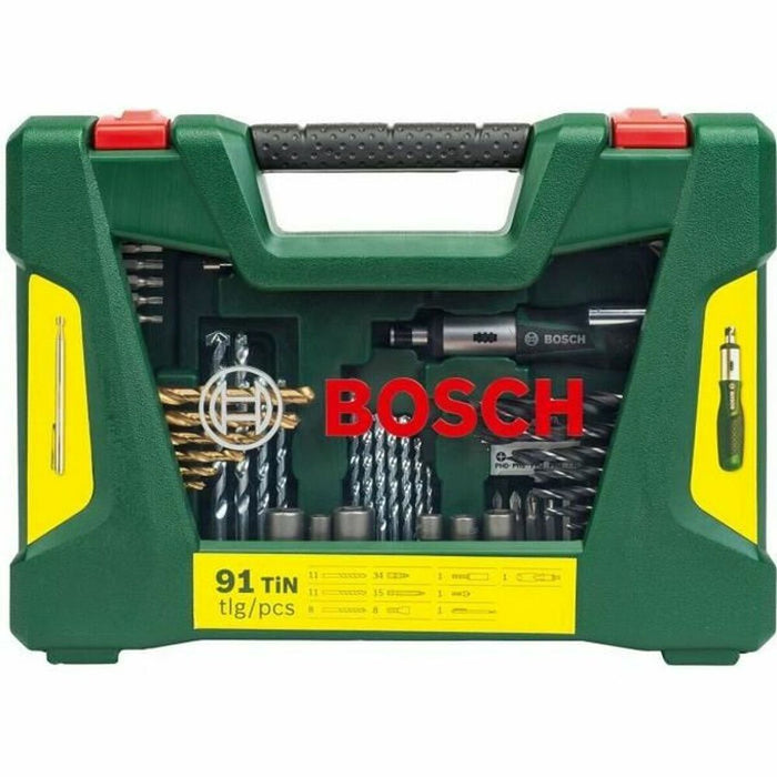 Set di trapani BOSCH 2607017195 Scatole Portaoggetti Custodia per il trasporto (91 Pezzi)