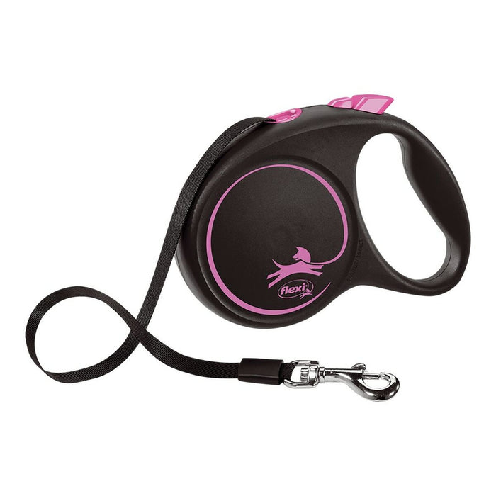 Guinzaglio per Cani Flexi BLACK DESIGN 5 m Rosa Taglia M