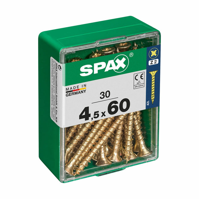 Scatola a viti SPAX Vite per legno Testa piatta (4,5 x 60 mm)