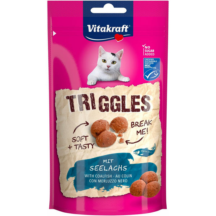 Spuntino per Cat Vitakraft Triggles Coalfish Pesce 40 g