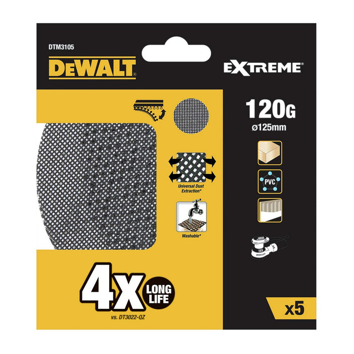 Dischi abrasivi Dewalt Ø 125 mm 120 g 5 Unità