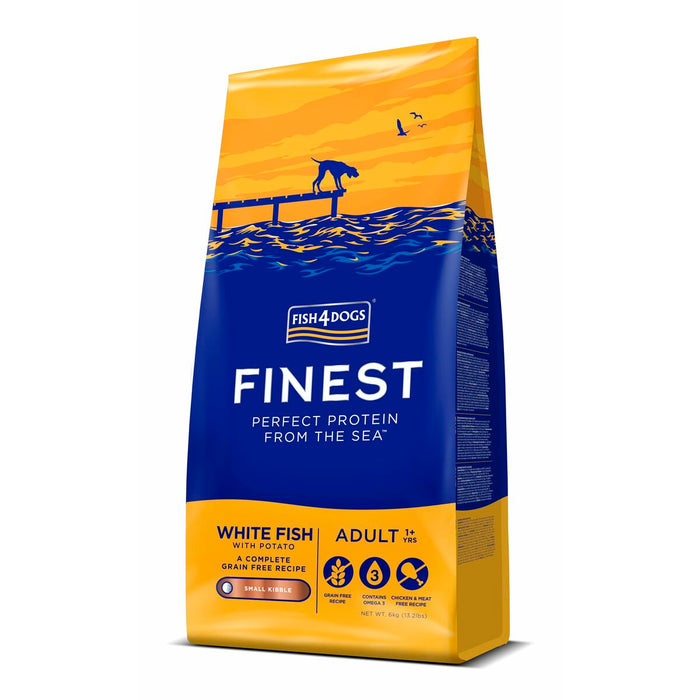 mangime FISH4DOGS Finest Ocean White fish S Pesce 6 Kg