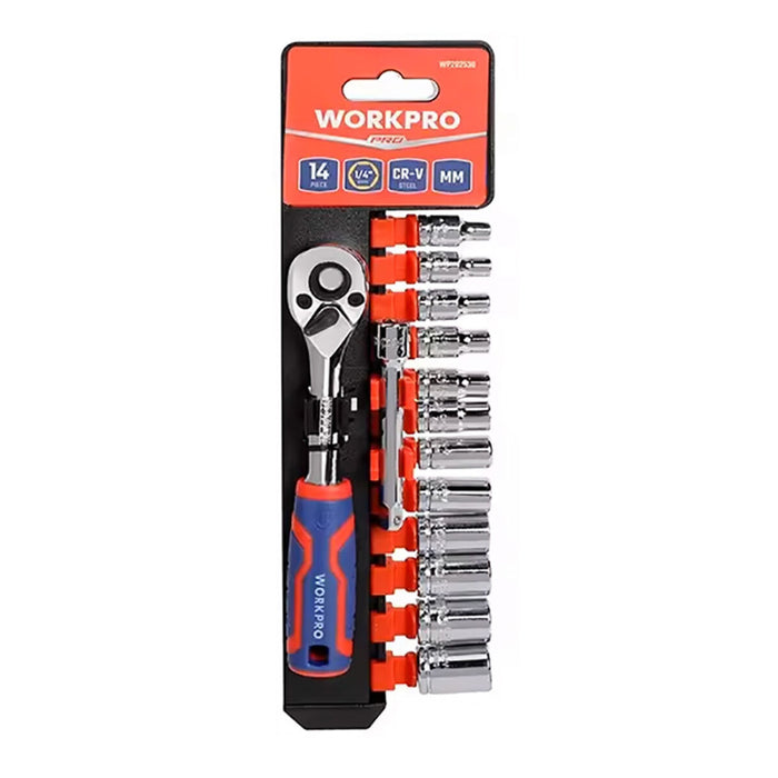 Set di chiavi a bussola Workpro 1/4" 14 Parti