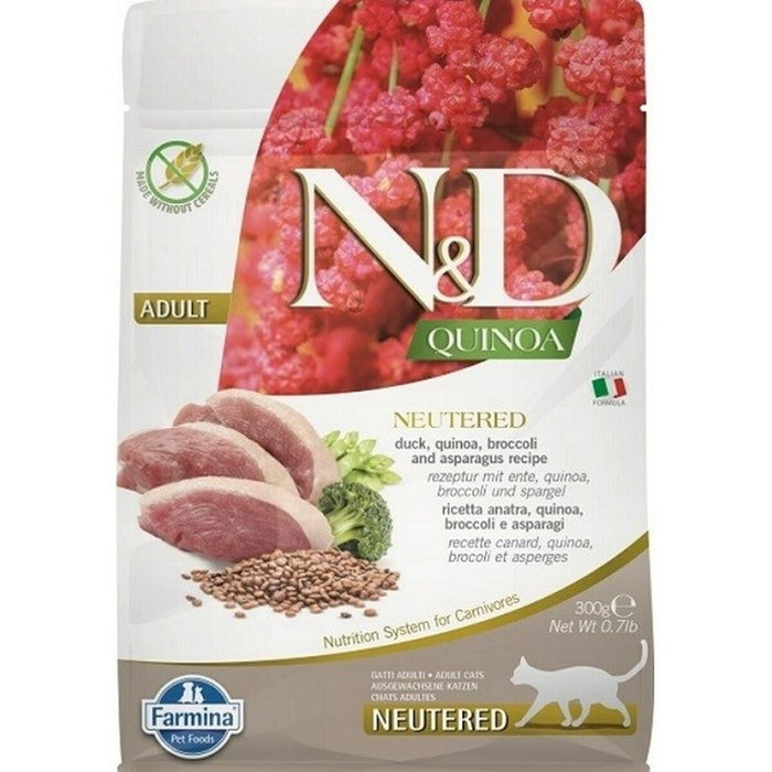 Cibo per gatti Farmina N&D Quinoa Adulto Anatra Broccoli 300 g