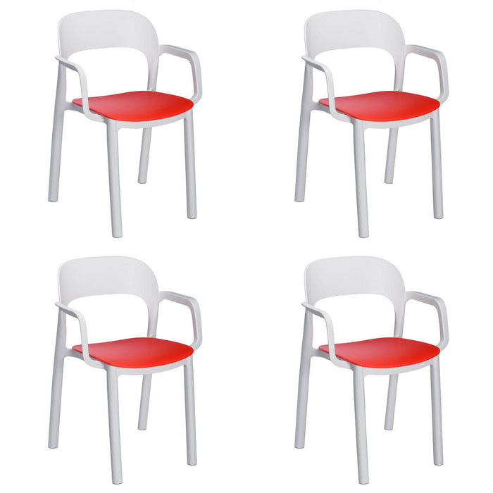 Sedia da giardino Garbar Ona Bianco Rosso polipropilene 56 x 79 x 52 cm 56 x 52 x 79 cm 4 Unità (4 Pezzi)