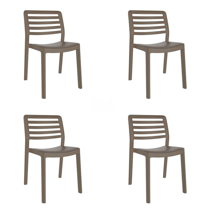 Sedia da giardino Garbar Wind Marrone Cioccolato polipropilene 50 x 78 x 54 cm 50 x 54 x 78 cm 4 Unità (4 Pezzi)