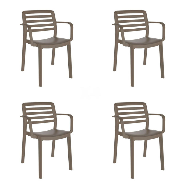 Sedia da giardino Garbar Wind Marrone Cioccolato polipropilene 58 x 78 x 54 cm 58 x 54 x 78 cm 4 Unità (4 Pezzi)