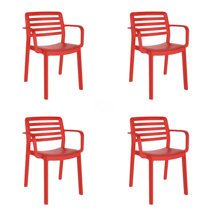 Sedia da giardino Garbar Rosso polipropilene 58 x 78 x 54 cm 58 x 54 x 78 cm 4 Unità (4 Pezzi)