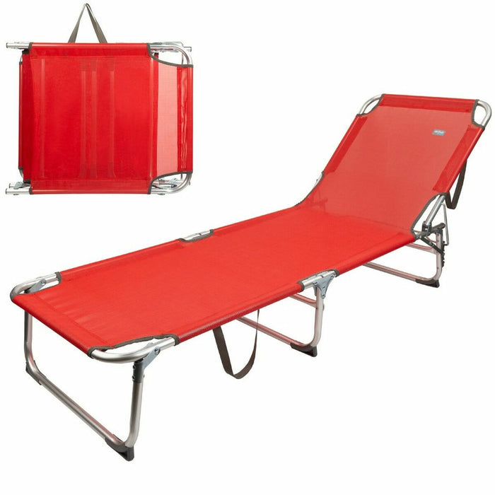 Lettino da spiaggia Colorbaby Rosso 188 x 58 x 30 cm