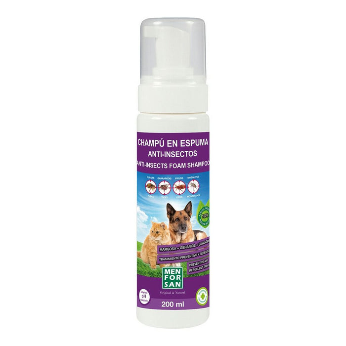 Shampoo per animali domestici Menforsan Schiuma Repellente per insetti 200 ml