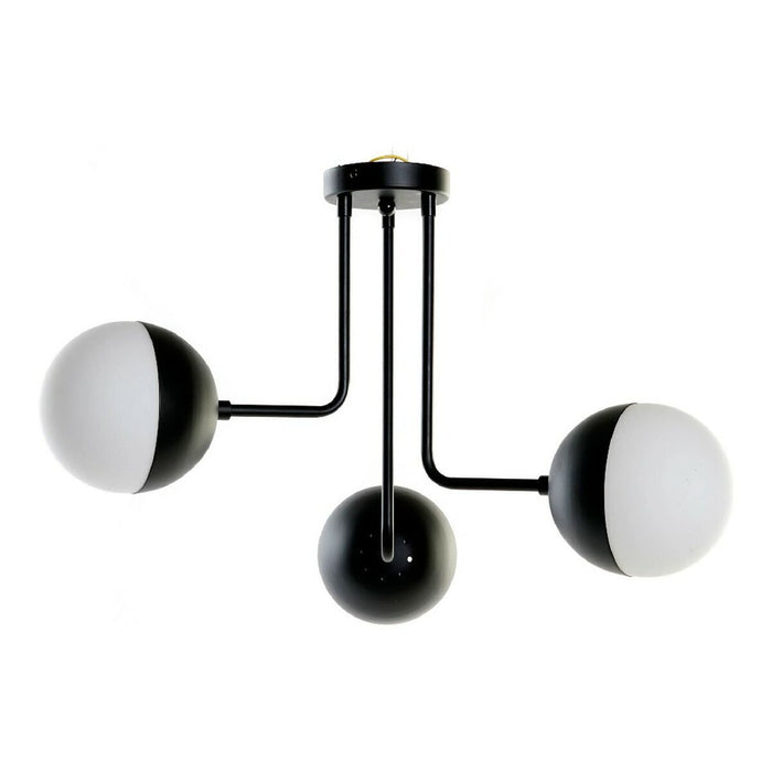 Lampadario DKD Home Decor LA-181950 Cristallo Nero Metallo Bianco 220 V 50 W Moderno Palle (61 x 58 x 46 cm)