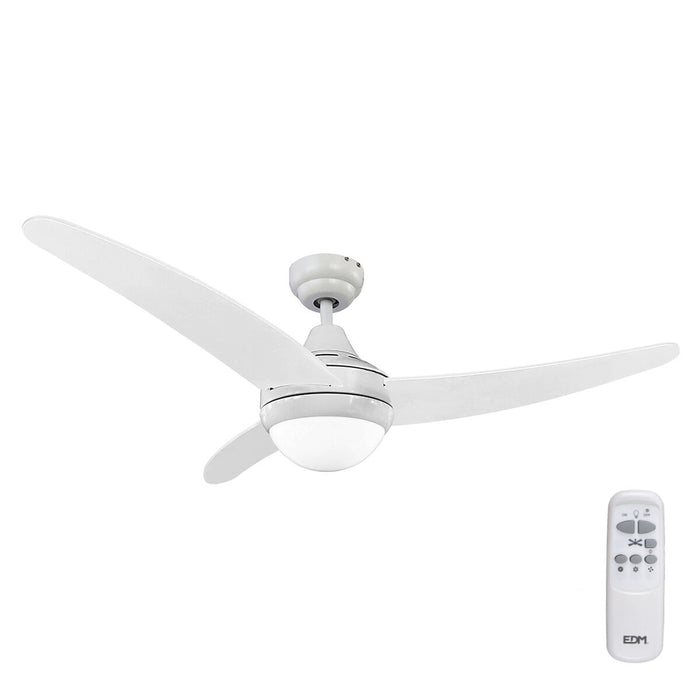 Ventilatore da Soffitto con Luce EDM 33803 Egeo Bianco 60 W