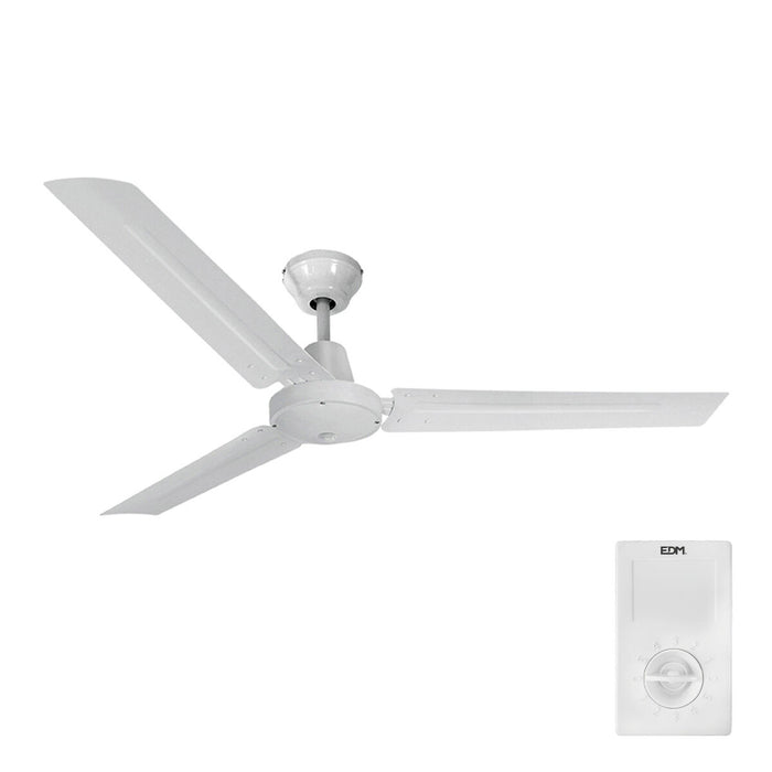 Ventilatore da Soffitto EDM 33982 Bianco 60 W Ø 120 cm Mini industriale