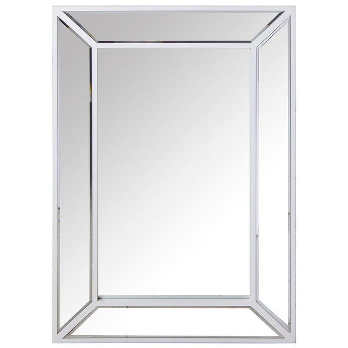 Specchio da parete Alexandra House Living Bianco Legno Rettangolare 7 x 57 x 84 cm