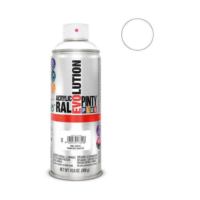 Vernice spray Pintyplus Tech RAL 9016 400 ml elettrodomestici Traffic White