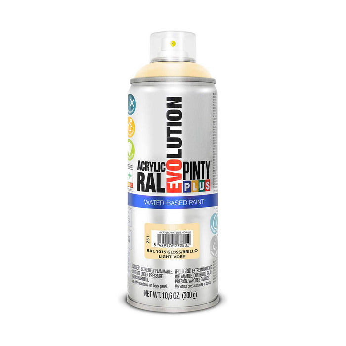 Vernice spray Pintyplus Evolution RAL 1015 400 ml Base d'acqua Light Ivory