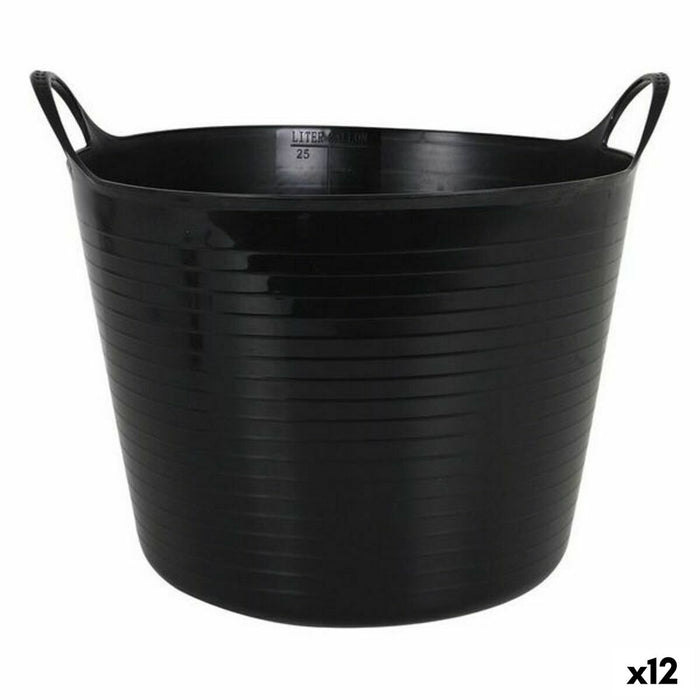 Bacinella in Plastica Multiuso Dem Flexy Nero (26 l) (Ø 39 cm)