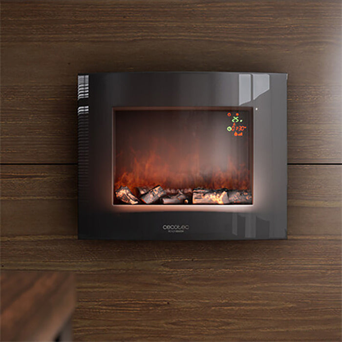 Camino Elettrico Decorativo da Parete Cecotec Warm 2600 Curved Flames 2000W