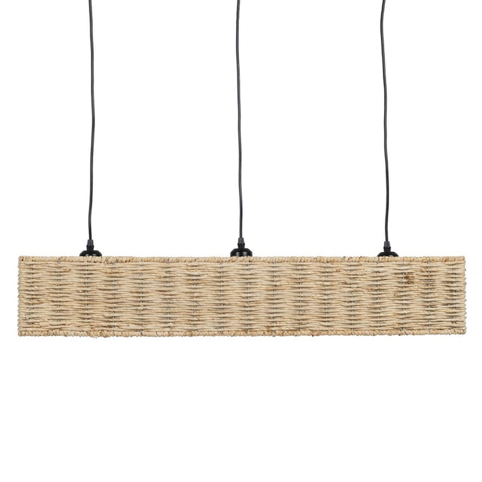 Lampadario Nero Naturale Ferro 220-240 V 88 x 17,5 x 65 cm