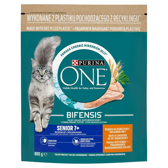 Cibo per gatti Purina One Bifensis Senior 7+ Anziano Pollo 800 g