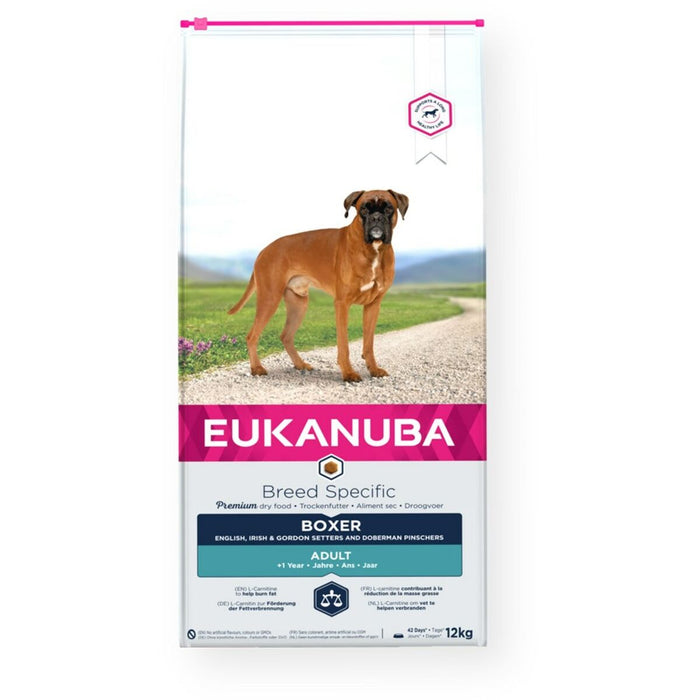 mangime Eukanuba Adult Boxer Adulto Pollo Tacchino 12 kg