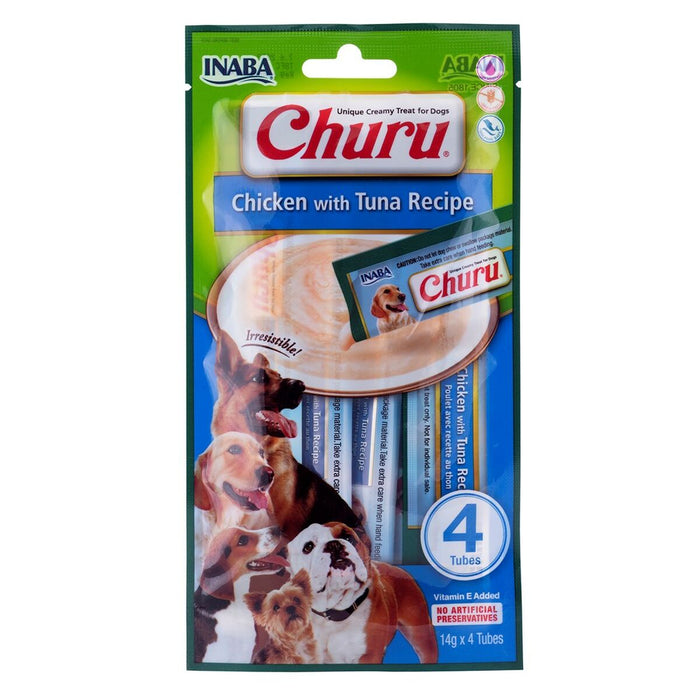 Snack per Cani Inaba Churu Pollo con atun Pollo Tonno Pesce 4 x 14 g