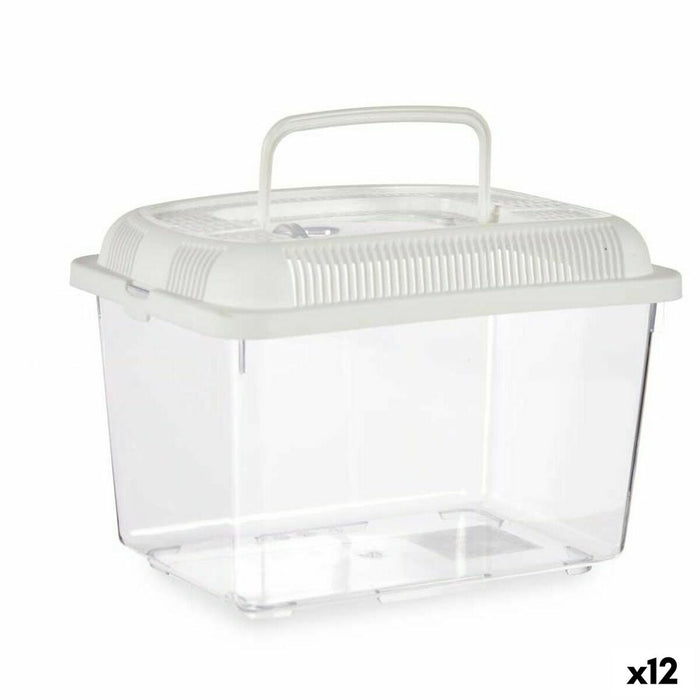 Acquario Con maniglia Medio Bianco Plastica 3 L 17 x 16 x 24 cm (12 Unità)