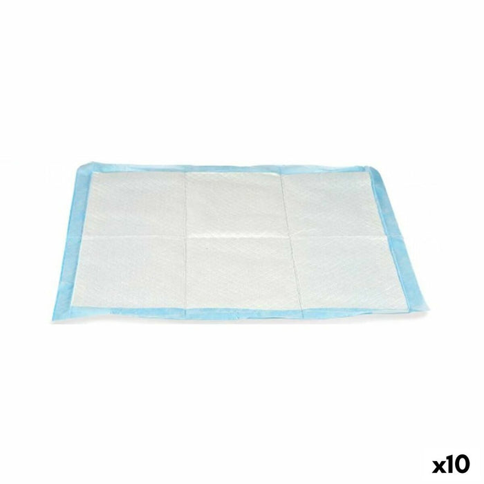 Tappetini Igienici per Cani 60 x 60 cm Azzurro Bianco Carta Polietilene (10 Unità)