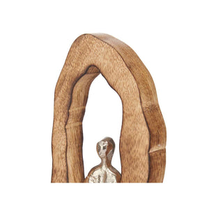 Statua Decorativa Seduto Argentato Metallo 10 x 41,5 x 7,5 cm (6 Unità)